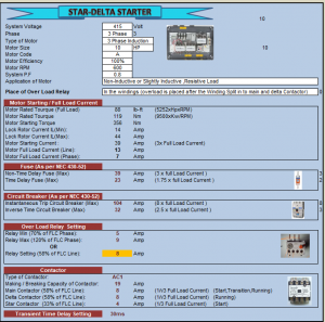 3 Bảng tính Excel chọn thiết bị bảo vệ và khởi động động cơ 3a
